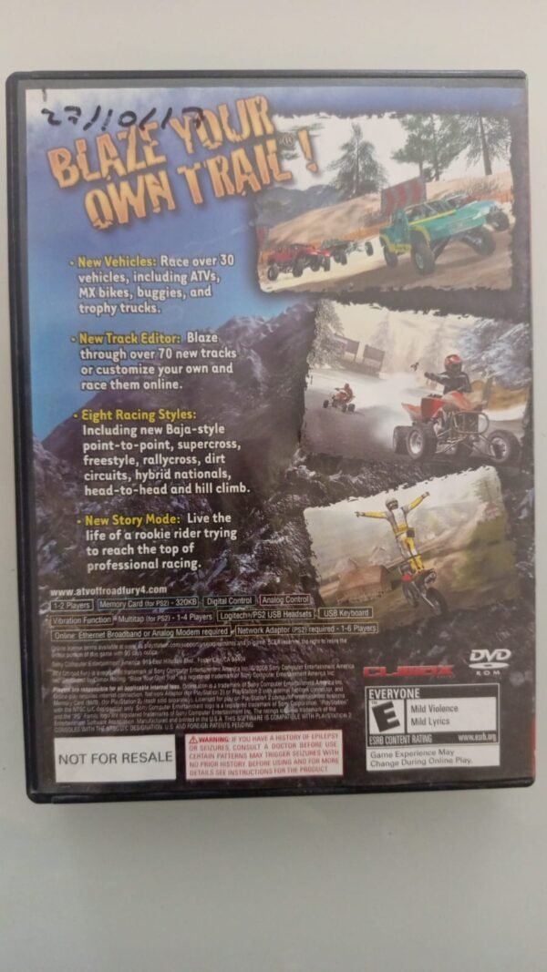 ATV Offrad Fury 4 Juego para PlayStation 2 de Segunda